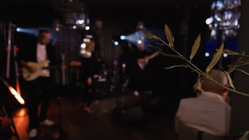 Ombre organique contrastée avec fond noir Electronica avec bande floue et contraste