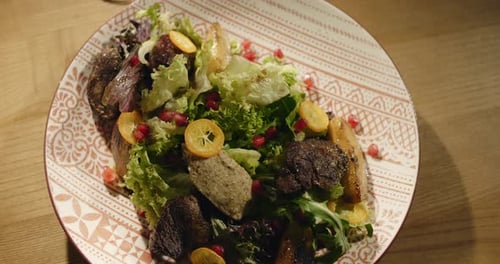 Eastern Cuisine Georgian Fresh Salad Georgian National Cuisine Food on the Table in the Restaurant