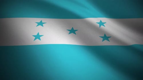 Honduras Flag Waving Realistic Seamless Loop Animation
