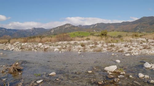 Little Water Flowing in a Small Dry Stream