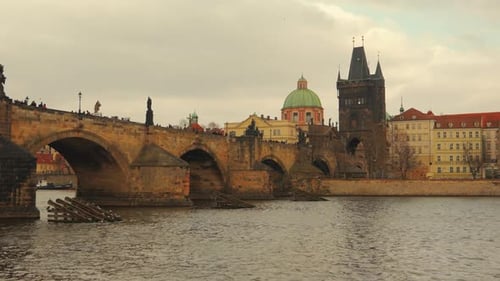 South View of Charles Bridge in Prague