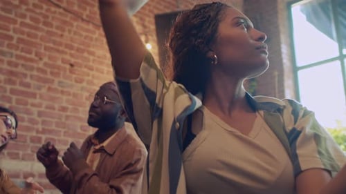 Young Adults Dancing at an Urban Party