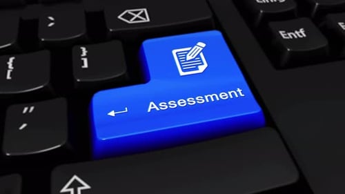 Assessment Round Motion On Computer Keyboard Button