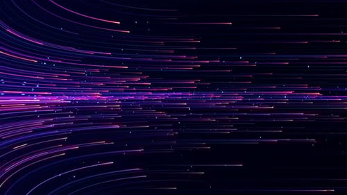 Abstract colorful background with bright neon rays and glowing lines. Pink and blue neon lines