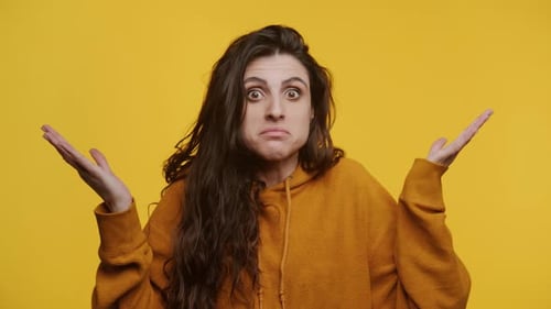 Questioning Gesture Woman Expressing Uncertainty