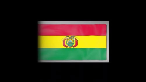 Bolivia Flag Waving Reveal Animation