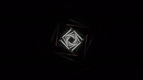 White And Orange Neon Curve Background Vj Loop In 4K