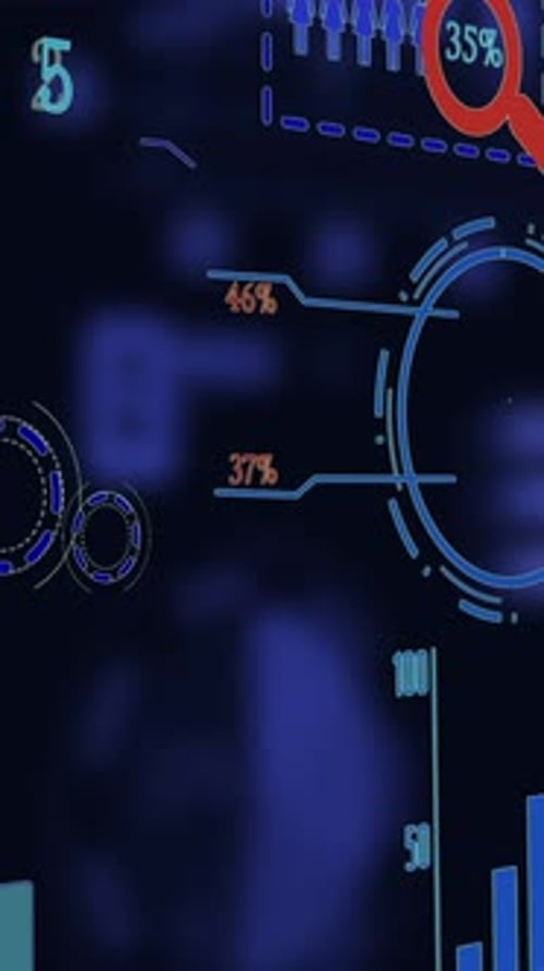 Un tableau de bord numérique abstrait présentant diverses visualisations de données et des graphiques accrocheurs