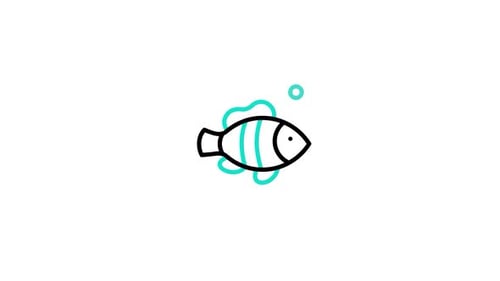 Clown Fish Line Animated Icon