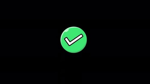 Animated Green Checkmark Pop Up in Minimalist Style