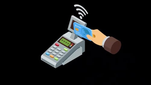 Hand Holding Bank Card For Payment On Alpha Channel
