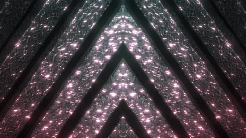 Abstract Geometric Tunnel Background with Sparkling Lights Loop