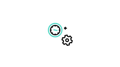 Animated Business Process Clock Gear Icon