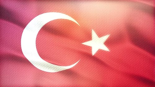 Realistic Waving Turkish Flag Loop Animation