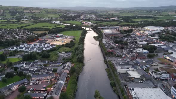 Aerial View of the Bridge Over the Mourne River in Strabane in Northern ...