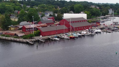 Mystic Connecticut United States - August 27 2018: Mystic River Connecticut