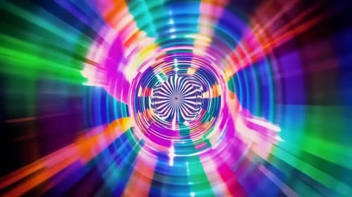 Vibrant Neon Psychedelic Tunnel Loop Motion Background