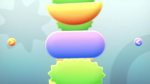 Bouncy 3D Shapes Stack Animation Loop