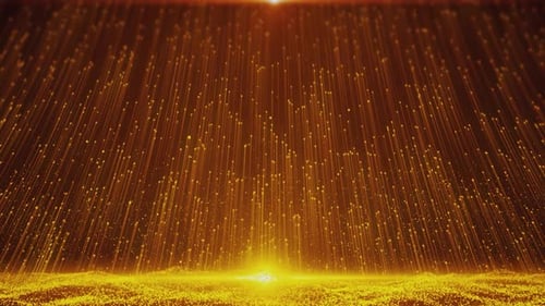 Elegant Golden Particle Light Rays Shimmering Background