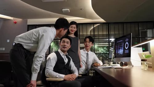 Successful Business Team Celebrates Good Sales Data in Office