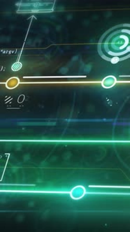 Animierter Infografik-Hintergrund für virtuelle bunte Datenfelder