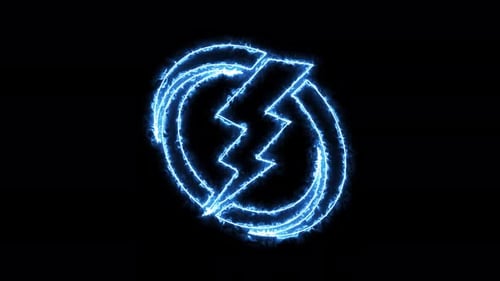 Neon Blue Electric Lightning Bolt Logo Reveal