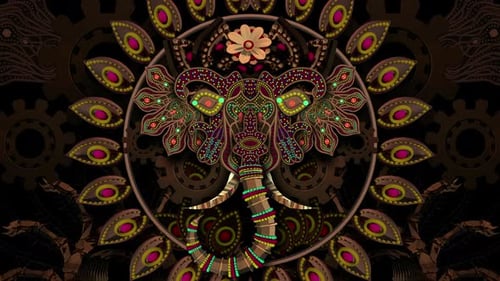Psychedelic Elephant 01
