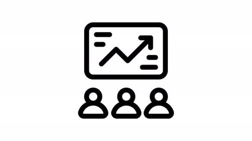 Animated Flat Design Business Presentation Icon