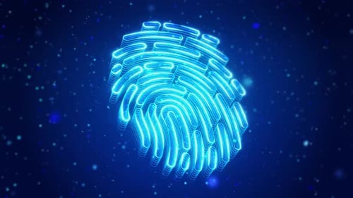 Futuristic Digital Fingerprint Biometric Security Animation