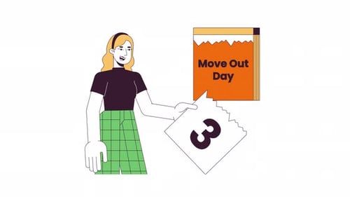 Move Out Day Calendar Page Tear Animation