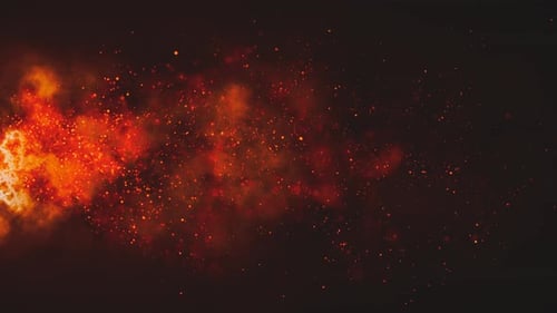 Abstract Fiery Particles Moving Background Loop