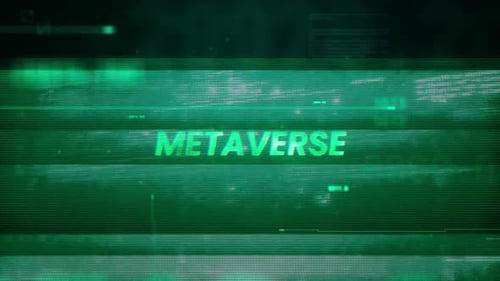 Metaverse Word On Noise Glitch Error Technology Contexte de données futuriste