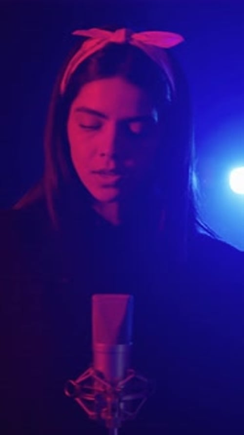 Young Singer Performing Live in Slow Motion
