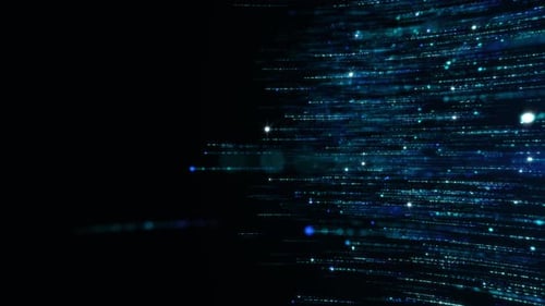 Abstract Blue Particle Data Stream Motion Background