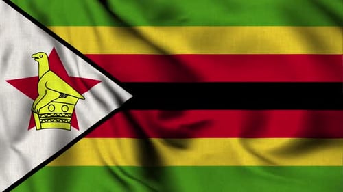 Realistic Waving Zimbabwe National Flag Animation