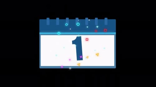 Flat Calendar Motion Graphics Animation On Alpha Channel 4K