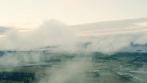 Cloudy Landscape Captured via Drone