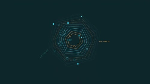 Looped Animation of Concentric Thin Lines HUD Element