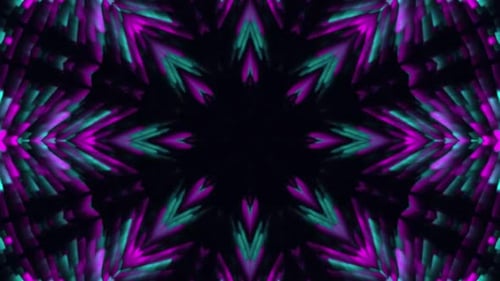 Abstract Psychedelic Glowing Kaleidoscope Motion Background