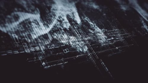 Futuristic Screen Display Data Matrix Simulation Background 09