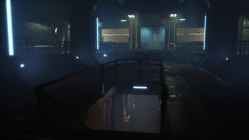 Empty Corridor with Reflective Wall