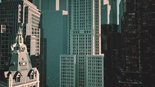 Urban Skyscrapers Dominate the Skyline in a Modern City During Daylight Hours