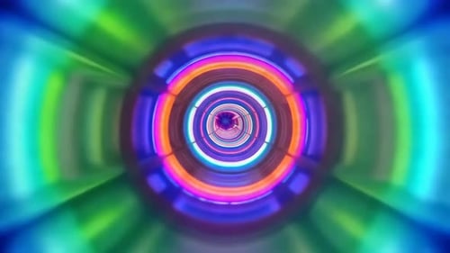 Neon Geometric Light Tunnel Background Loop