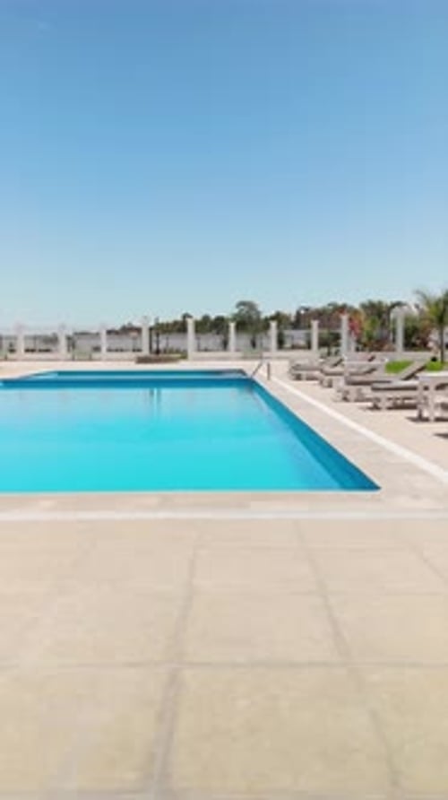 Swimming Pool and Chairs, Vertical Slider Left