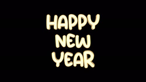 Happy New Year 3d text illustration loop animation 4k video Holiday and Event Concept 3d
