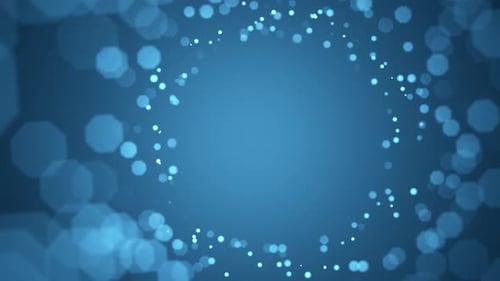 Bright, abstract cloud from the structure of particles. A stream of particles moves across the backg