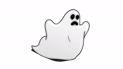 Animation of running white ghost.
