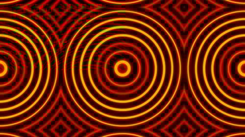 Red And Orange On Black Abstract Curly Pattern Background Vj Loop Animation In 4K
