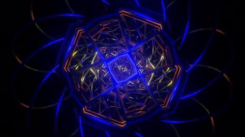 Multicolored Hypnotic and Flashing Scifi Visuals in a Seamless VJ Loop