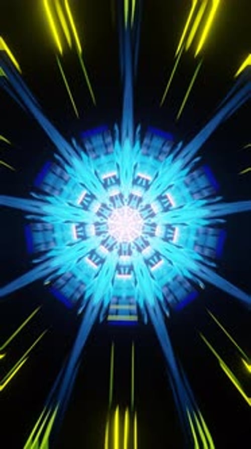 Vertical Video of Digital Light Trails Forming Abstract Geometric Patterns